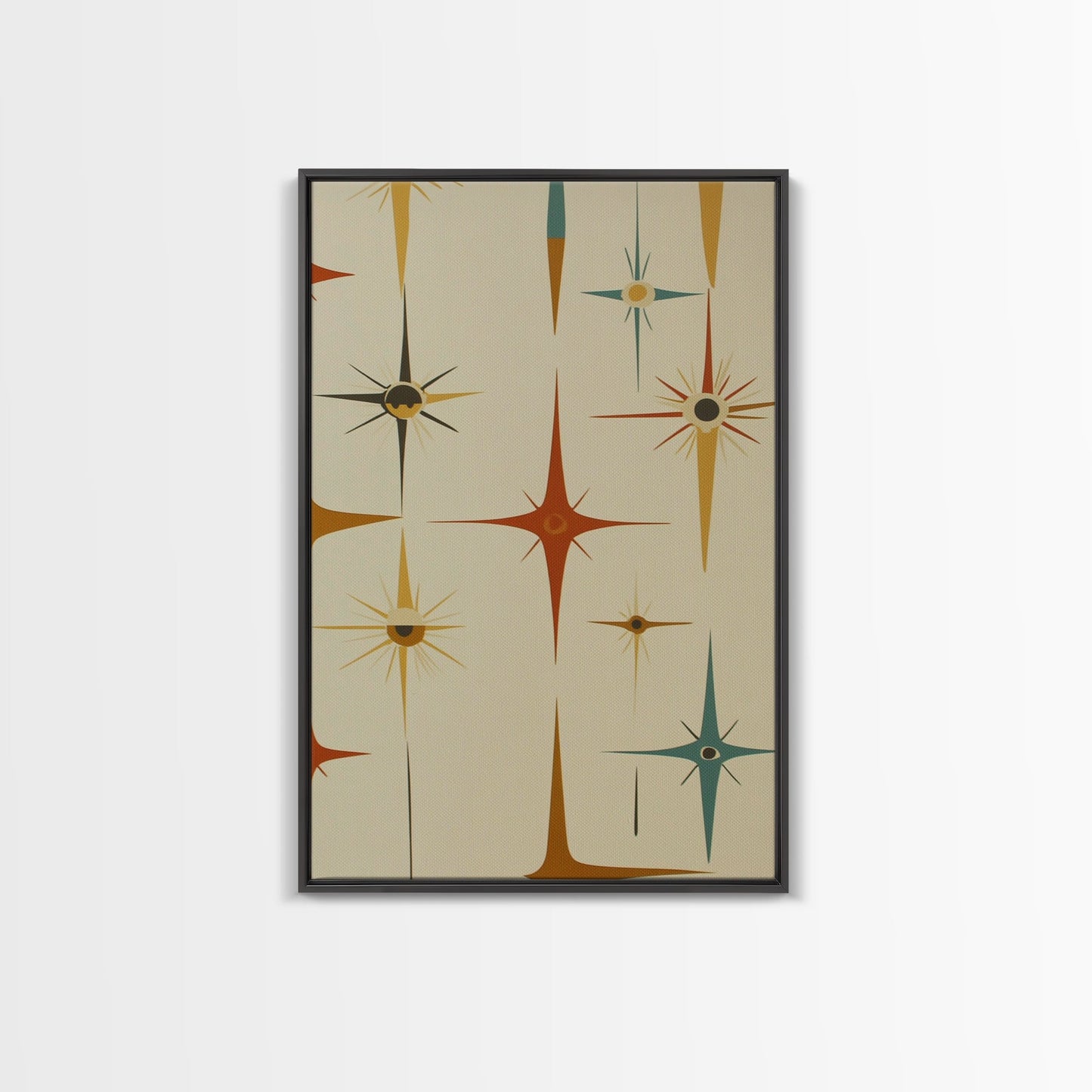 Mid Century Modern Atomic Starburst Retro Wall Art - Atomic Decor - Canvas Print - 50s Style Wall Art - MCM Mid Century Modern Art
