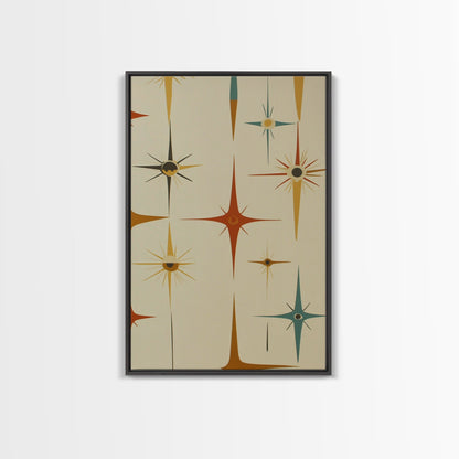 Mid Century Modern Atomic Starburst Retro Wall Art - Atomic Decor - Canvas Print - 50s Style Wall Art - MCM Mid Century Modern Art