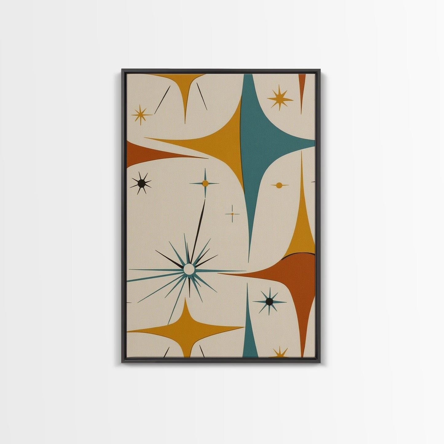 Art Deco Star Burst Canvas Print Wall Art, Retro 50s Style, Starburst, Mid-Century Modern Wall Art, Minimalist Home Decor, Modern Art