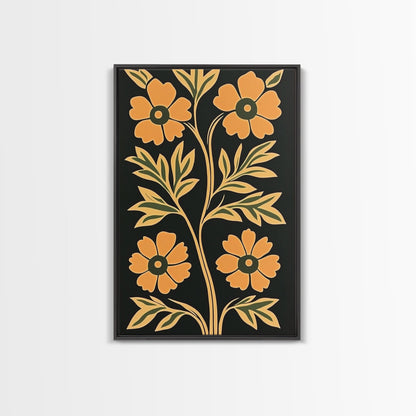 Framed Canvas Print Wall Art Boho Floral Print, Botanical Wall Art, Flower Market Poster, Minimalist Home Decor, Modern Farmhouse Art