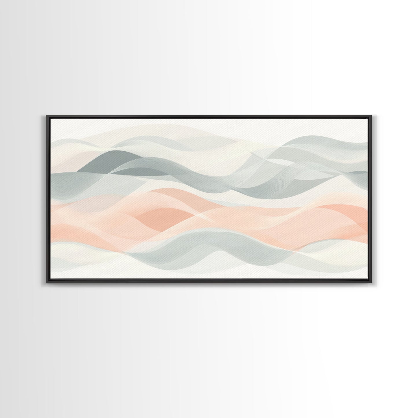 Retro Wall Art MCM Inspired Abstract Art, Mid-Century Modern Art, Retro Geometric Art, Ocean Waves, Modern Abstract Pastel Painting