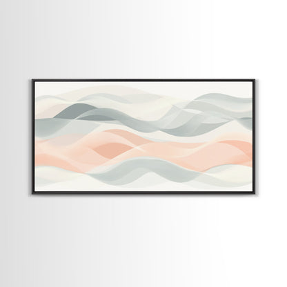 Retro Wall Art MCM Inspired Abstract Art, Mid-Century Modern Art, Retro Geometric Art, Ocean Waves, Modern Abstract Pastel Painting