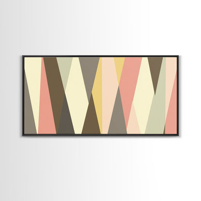 Mid Century Modern Abstract Geometric Shapes Wall Art, Diamonds and Chevrons, MCM Decor, Retro Living Room Art