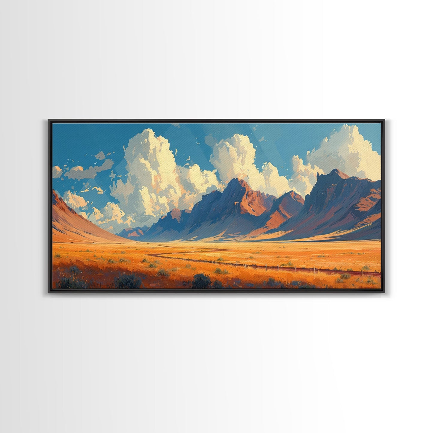 Southwestern Wall Decor | Western Wall Art | Retro Landscape Painting | Canvas Print | Retro Wall Hanging | American Western Arizona Art