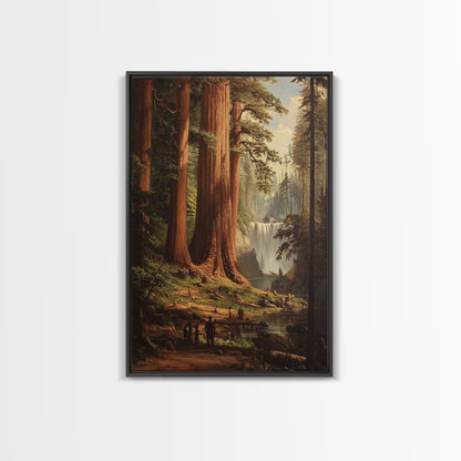 The Redwoods of California, Ancient California Canvas Print, Fantasy Decor, California Wall Art, Tall Redwood Trees Painting