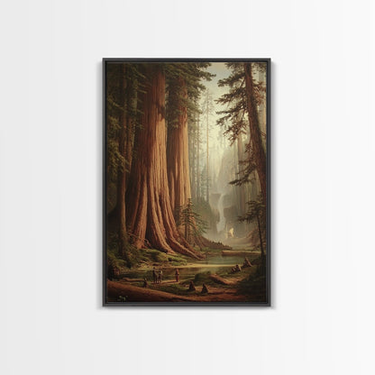 Majestic California Redwood Trees Framed Canvas Print, Redwood National Park, Fantasy Decor, California Decor, PNW Wall Art