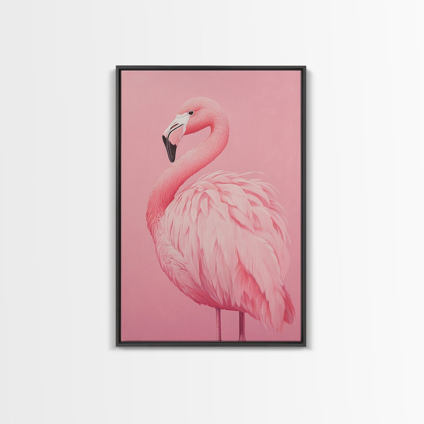 Pink Flamingo Painting Canvas Print, Flamingo Wall Art, Animals home Decor, Preppy Decor, Preppy Dorm Room Art, Preppy Decor, Girl Gift