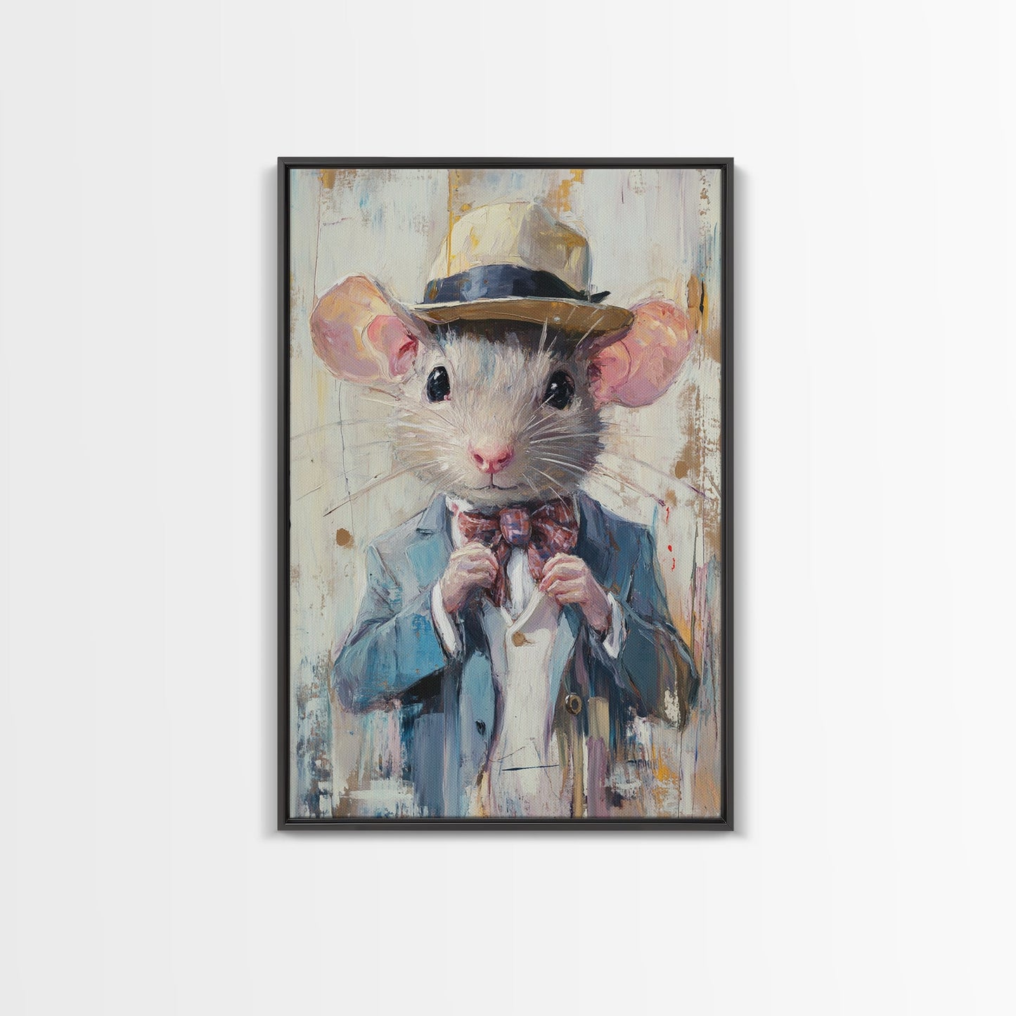 Dapper Rat Gentleman Canvas Print, Pet Rat Prints, Vintage Rat Art, Dressed Pets, Animals in Clothes, Pet in Costume Wall Art