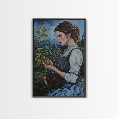 Woman In Garden Painting Print, Victorian Woman Portrait Painting Print, Lady In The Garden, Traditional Wall Art