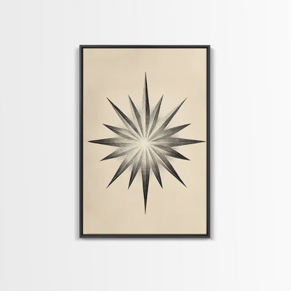 The North Star Canvas Print - Framed Canvas - Minimalist Christmas Art - Boho Christmas Art - Rustic Christmas Art