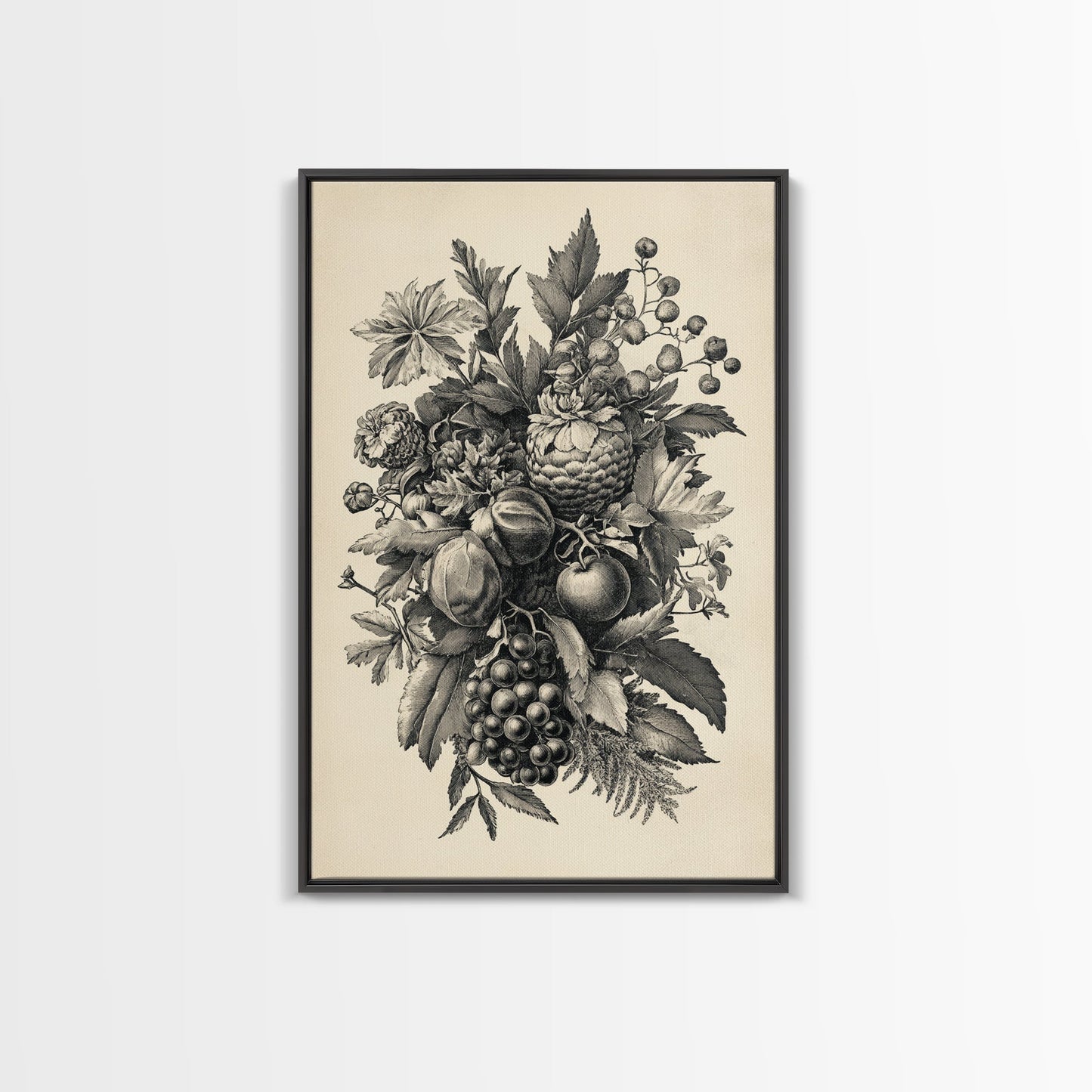 Vintage Christmas Wall Art Canvas Print - Framed Canvas - Minimalist Christmas Art - Boho Christmas Art - Rustic Christmas Art