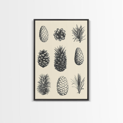 Christmas Pine Cones Canvas Print - Framed Canvas - Minimalist Christmas Art - Boho Christmas Art - Rustic Christmas Art - Pinecone Painting