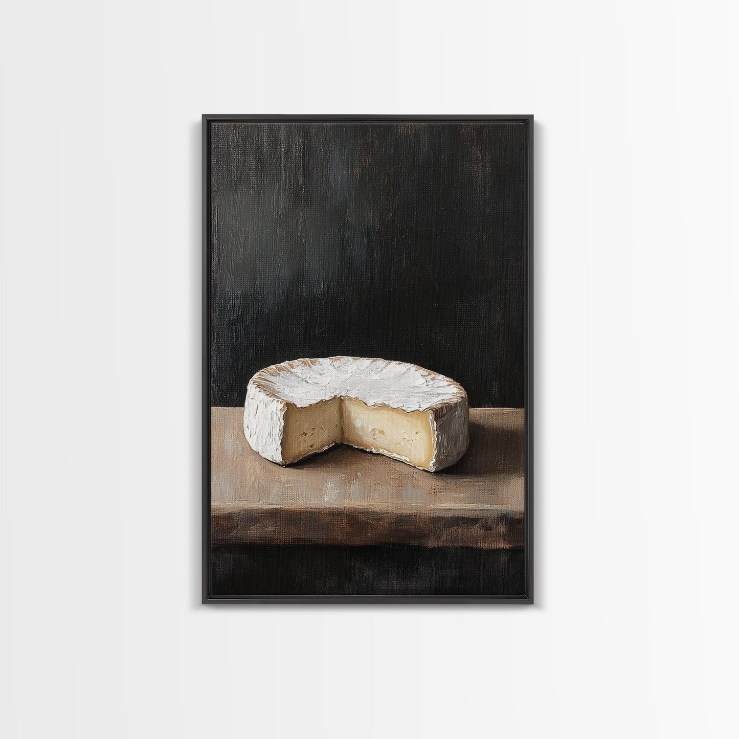 Wheel Of Cheese Painting Print, Brie Cheese Art, Cheese Painting, Cheese Still Life Oil Painting, Cheese Painting, Rustic Kitchen Decor