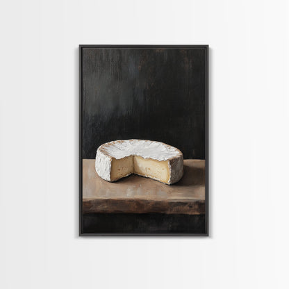 Wheel Of Cheese Painting Print, Brie Cheese Art, Cheese Painting, Cheese Still Life Oil Painting, Cheese Painting, Rustic Kitchen Decor