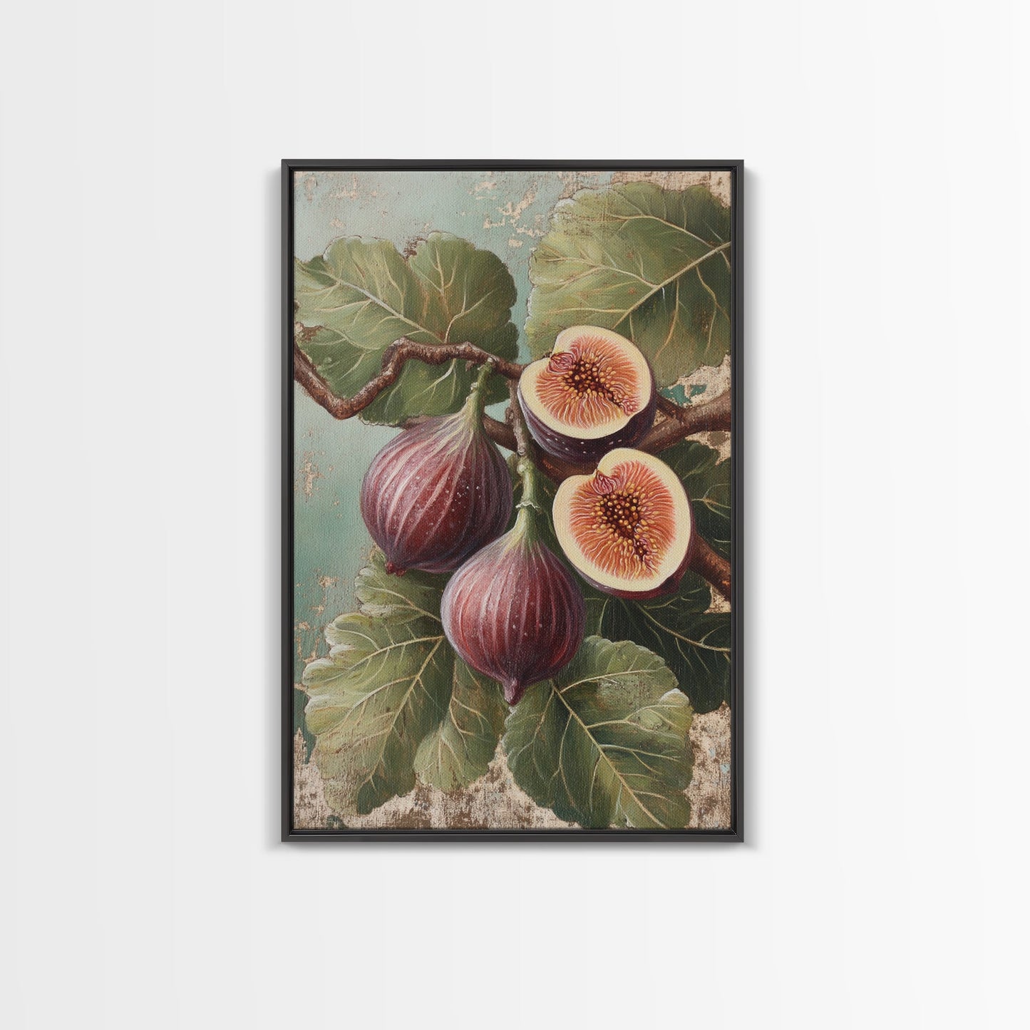 Fig Oil Painting Print In A Frame, Small Kitchen Art, Kitsch Kitchen, Eclectic Art, Fig Painting, Dining Room Decor, Kitchen Wall Art, Kitchen Decor