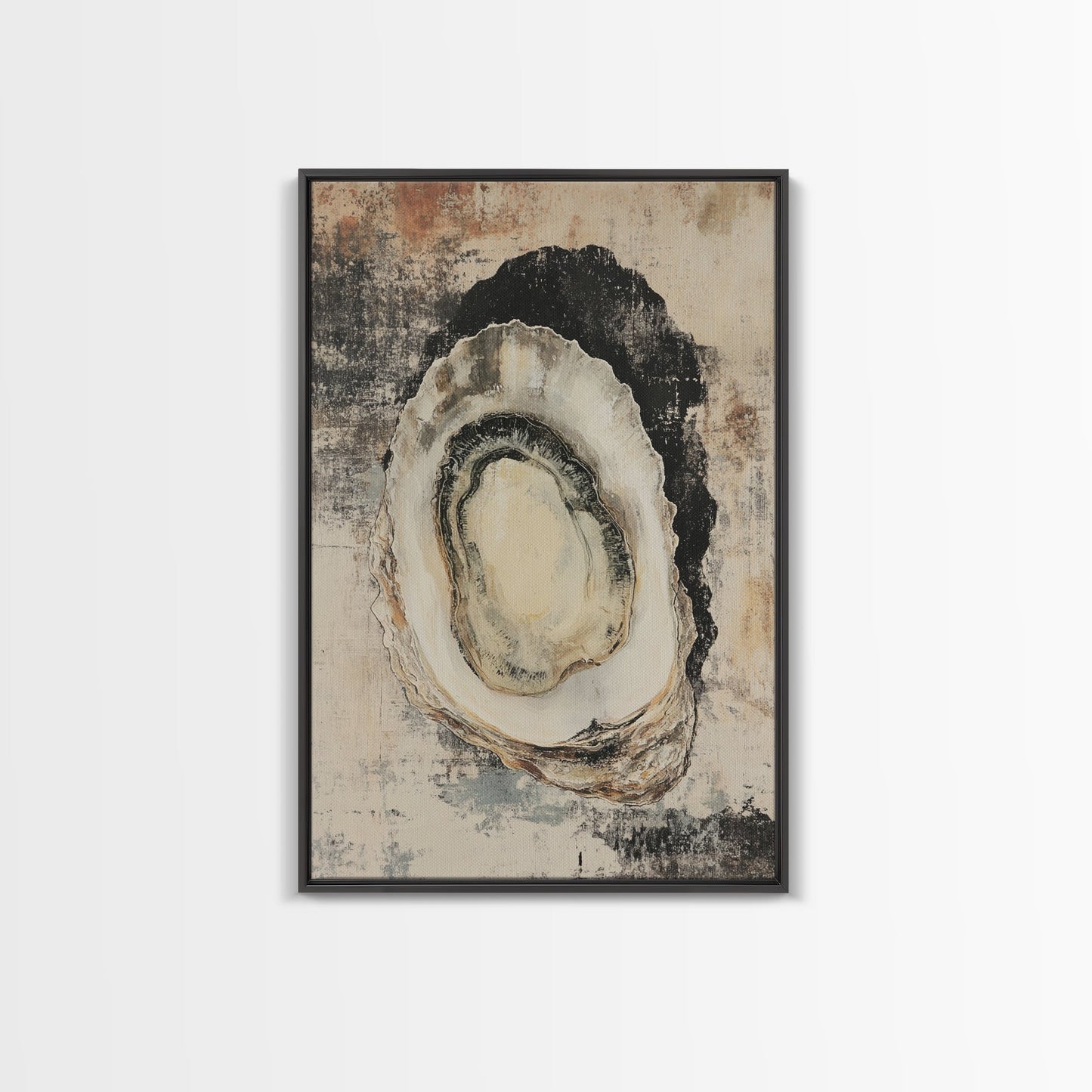 Oyster Painting Print Coastal Watercolor Wall Art Sea Shell Print Minimalist Poster Oyster Shell Painting Oyster Shell Art