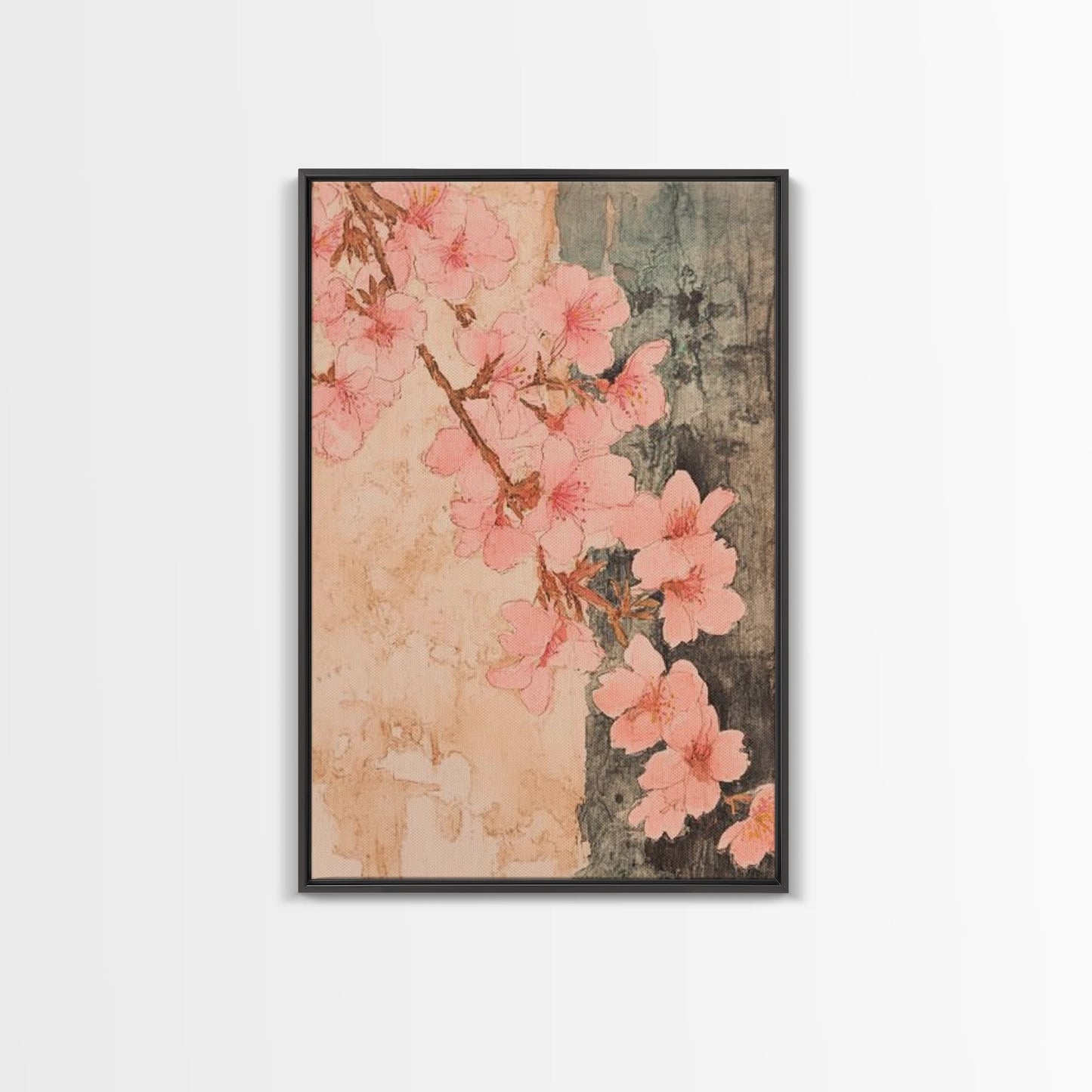 Skaura Tree Canvas Wall Art, Sakura Cherry Blossoms Canvas Print Ready To Hang, Japanese Style Art, Cherry Blossom Painting