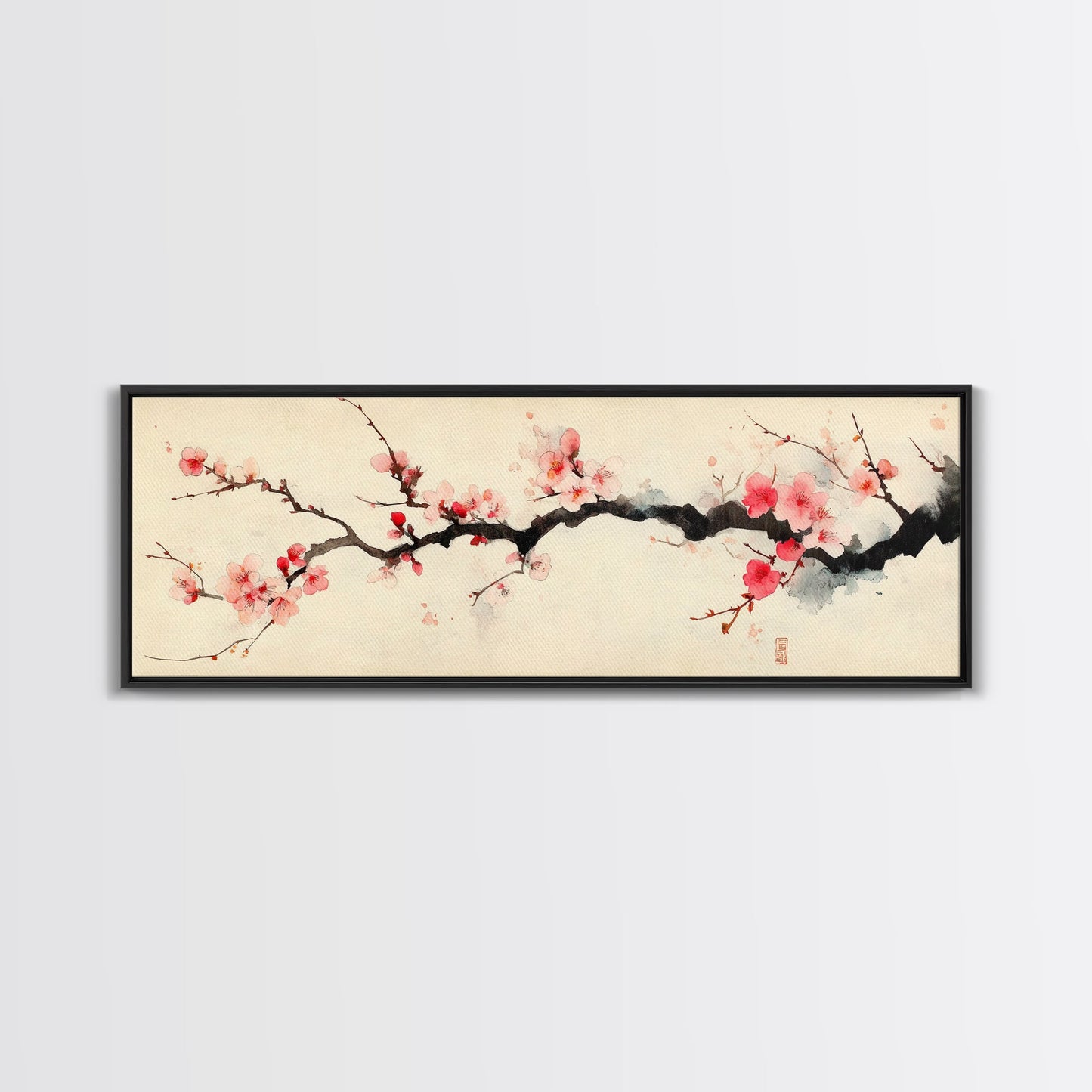 Japanese Wall Decor Landscape Print - Cherry Blossoms Painting - Japanese Minimalism Wall Art - Floral Home Decor - Flower Painting