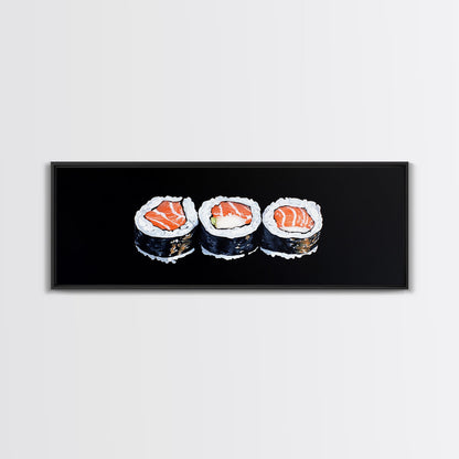 Abstract Sushi Painting Print, Food Art, Framed Canvas Print, Kitchen Decor, Minimalist Kitchen Wall Art, Kitchen Painting, Wall Art For Kitchen