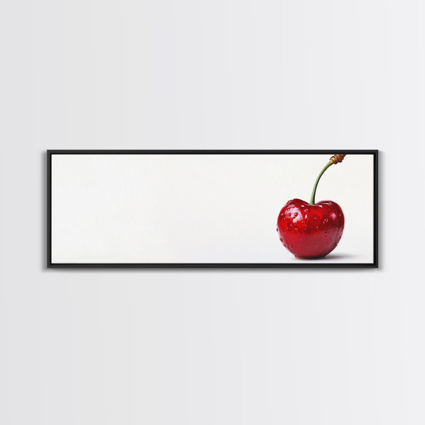 Cherry Painting Print, Panoramic Decor, Cherry Wall Art, Original Cherry Painting Wall Art For Kitchen, Extra Wide Horizontal Art, Cherry Decor