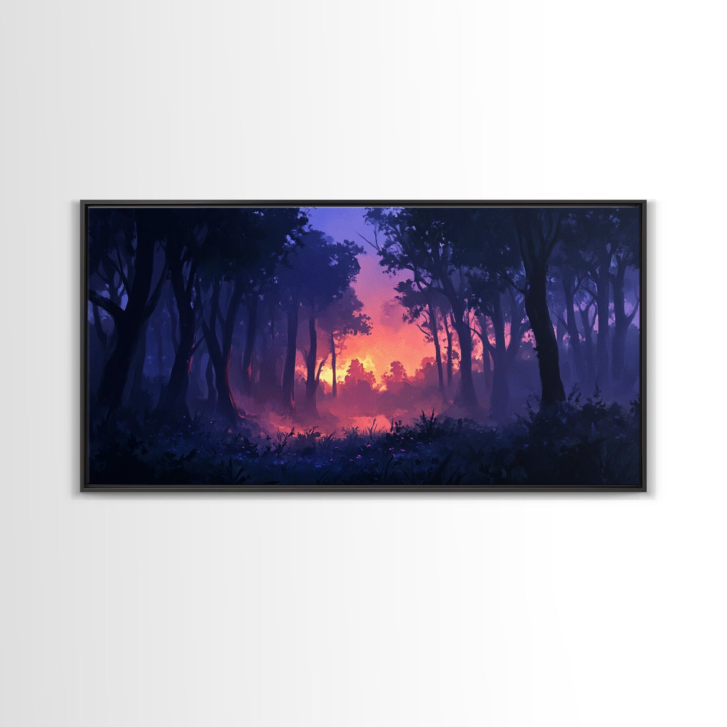 Dark Fantasy Forest Wall Art, Framed Canvas Print, Landscape Painting Print, Moody Home Decor, Landscape Wall Art, Living Room Decor