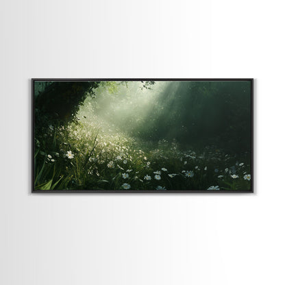 Morning In The Forest - Framed Canvas Print - Fantasy Wall Art - Fantasy Landscape Painting - Fantasy Painting