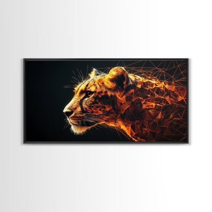 Horizontal Cheetah Print - Framed Canvas Print - Cheetah Painting - Cheetah Wall Art - Big Cat Wall Art - Thought Provoking Abstract Art
