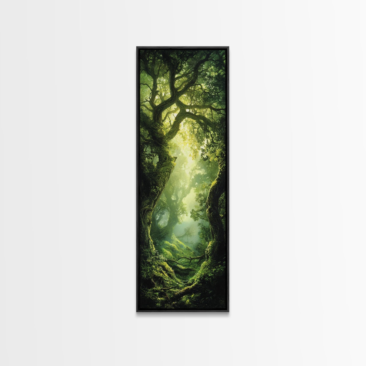 Light Twists Through the Bent Trees, Framed Canvas Print, Accent Piece Wall Art, Fantasy Landscape Painting