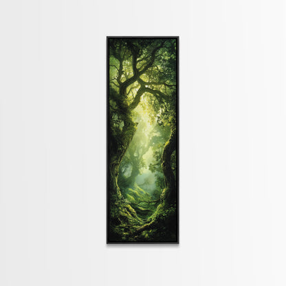 Light Twists Through the Bent Trees, Framed Canvas Print, Accent Piece Wall Art, Fantasy Landscape Painting