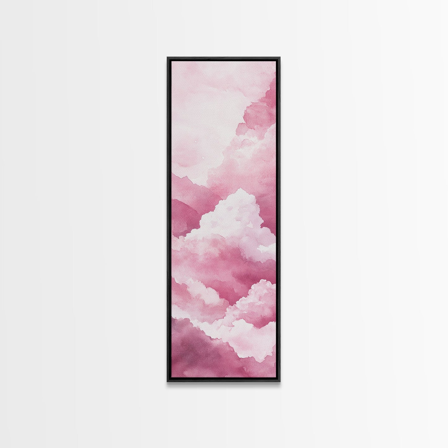 Dreamy Pink Clouds Canvas Print Light Pink Wall Art Vertical Living Room Art Minimalist Decor Bedroom Above Bed Wabi Sabi Art
