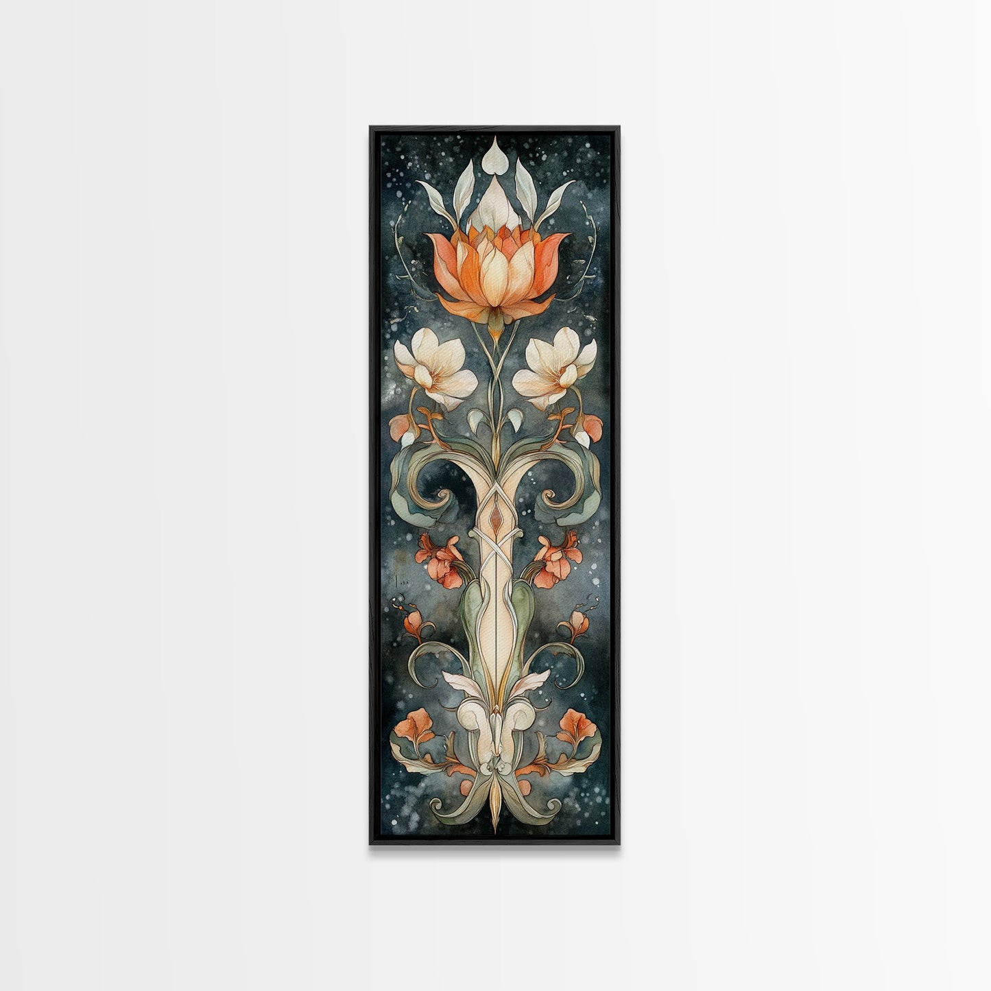 Canvas Print Sacred Geometry Wall Art Botanical Prints Art Nouveau Style Rustic Decor Skinny Wall Art Guest Room Art Christmas Gift