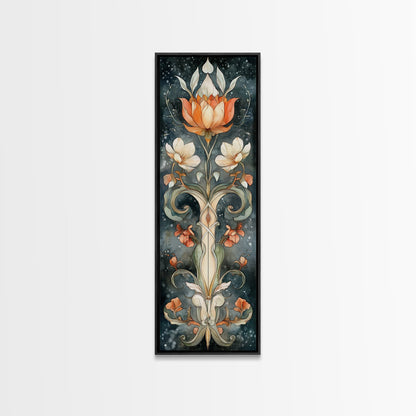 Canvas Print Sacred Geometry Wall Art Botanical Prints Art Nouveau Style Rustic Decor Skinny Wall Art Guest Room Art Christmas Gift