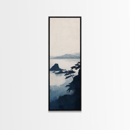 Ocean Cliff Horizon Canvas Print Nautical Wall Art Minimalist Decor Seascape Art Bedroom or Living Room Rustic Coastal Piece