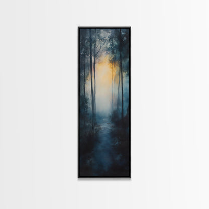 Forest Sunrise Pathway Framed Canvas Print | Smoky Mountain Art | Rustic Decor | Bedroom Art | Fall Artwork | Landscape Painting