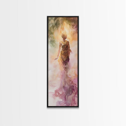 Ethereal Woman Canvas Print With Goddess Art, Light Pink Wall Art, Minimalist Art Perfect For Yoga Studio Or Feminine Spaces