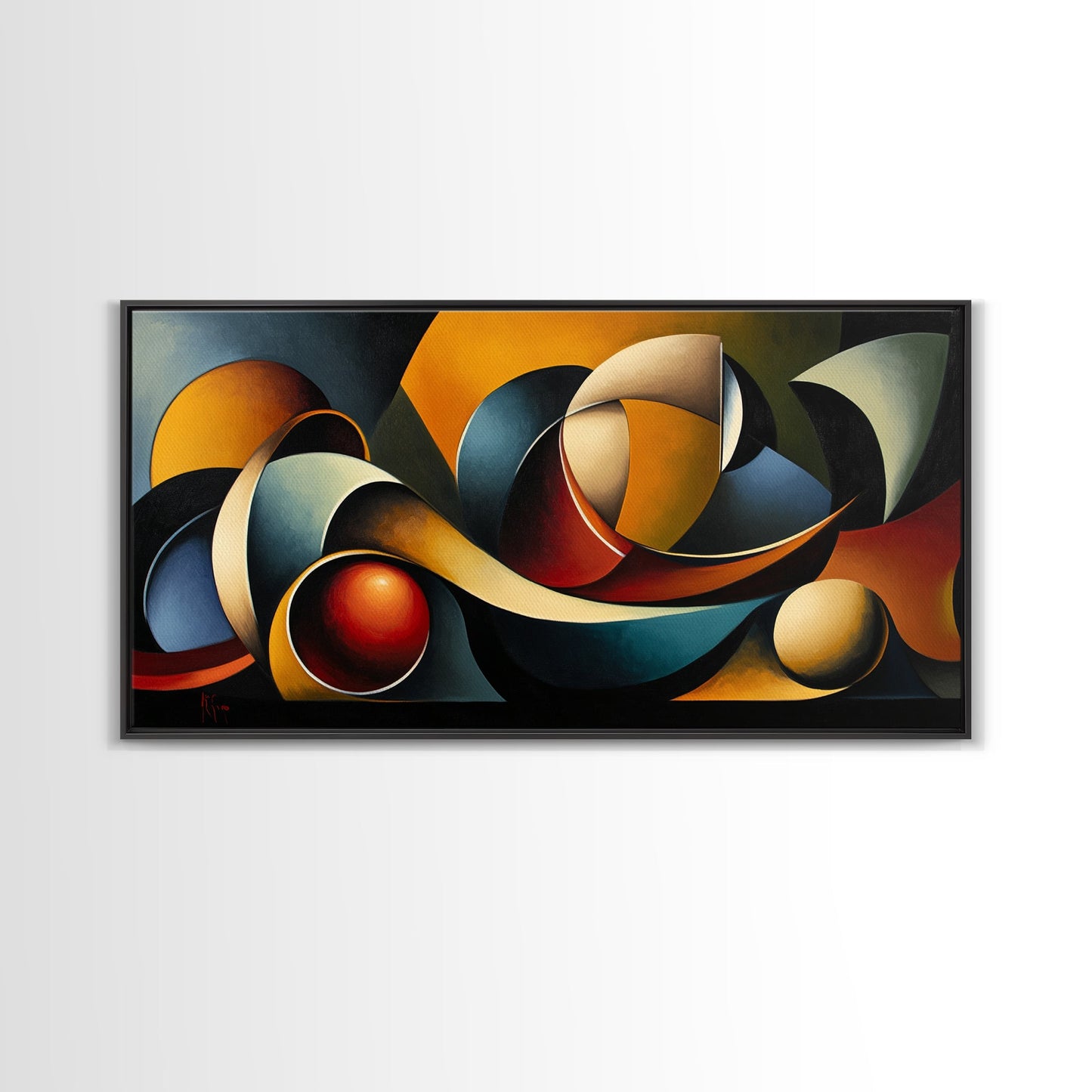 Dynamic Wave Art Canvas Print Coastal Abstract Ocean-Inspired Nautical Wall Art Horizontal Decor Above Couch Living Room Coastal Decor