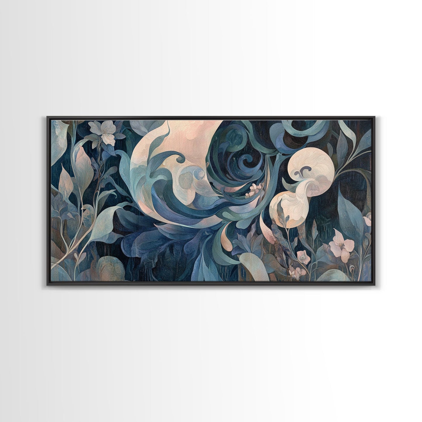 Floral Art Nouveau Canvas Print with Botanical Prints and Minimalist Art Stunning Sage Green Wall Art for Elegant Decor Spaces