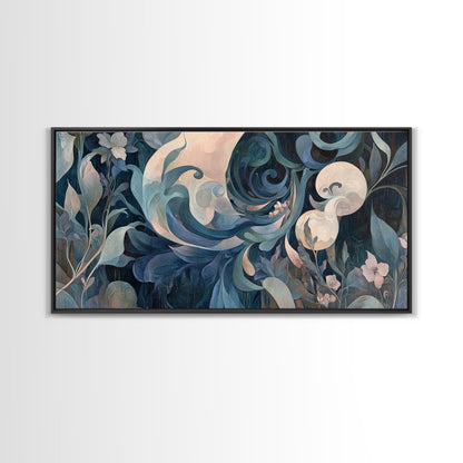 Floral Art Nouveau Canvas Print with Botanical Prints and Minimalist Art Stunning Sage Green Wall Art for Elegant Decor Spaces