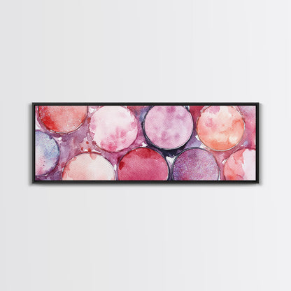 Glitter Eyeshadow Art Canvas Print Makeup Lover Decor Light Pink Abstract Wall Art Bedroom Aesthetic Makeup Room Glamorous Artwork