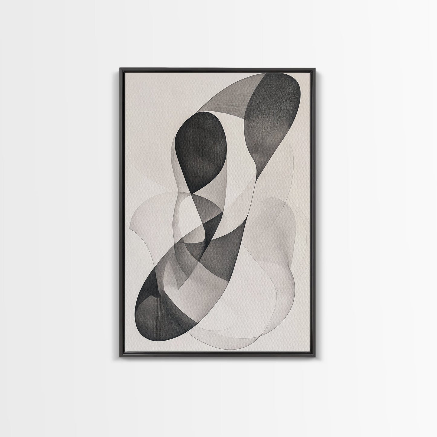 Dynamic Monochrome Abstract Canvas Print Minimalist Line Art Modern Wall Decor Gift Idea Living Room Stylish Contemporary Artwork