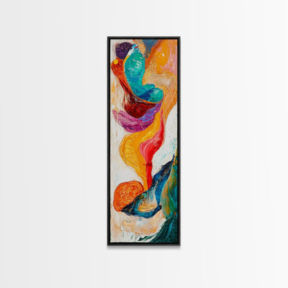 Fiery Abstract, Color Explosion, Dynamic Painting, Framed Canvas Print, pink orange wall art, bold abstract art, modern art, vibrant art