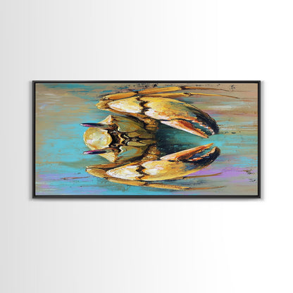 Krabbenbild, Küstendeko, Maritime Wandkunst, Rustikale Kunst, Gerahmter Leinwanddruck, Meereskunst, Strandhauskunst, Kunst mit Meeresmotiven