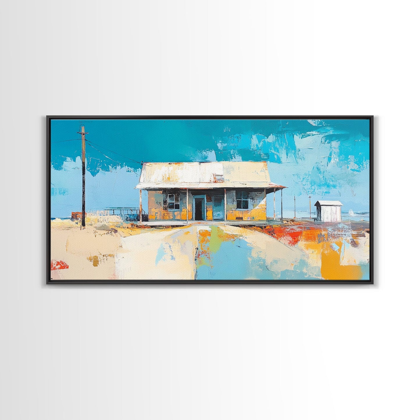 Desert House Art, Wandkunst im Südwest-Stil, rustikale Dekoration, Boho-Kunst, Bauernhauskunst, Küstenmalerei, gerahmter Leinwanddruck