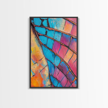 Abstract texture, pink abstract art, teal wall art, mosaic wall art, framed canvas print, geometric wall art, colorful home decor