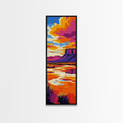 Desert, Mesa, Sunset, Reflection, Canvas Print, Nature Wall Art, Rustic Home Decor, Warm Earth Tones, Bedroom Wall Art