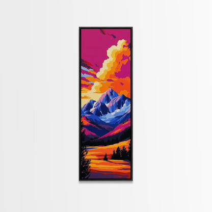 Majestic Peaks, Vibrant Mountain Landscape, Nature-Inspired Home Decor, Office Canvas Print, Wilderness Aesthetic, Gift Idea