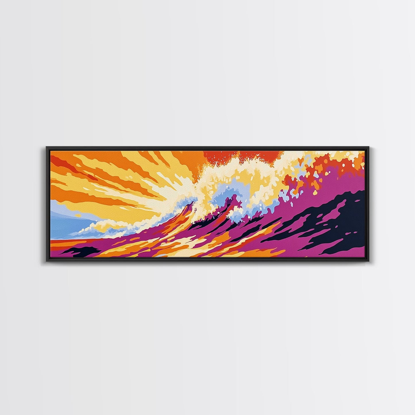 Ocean Wave, Sunset Surf, Coastal Energy, Canvas Print, Beach Wall Art, Bold Seascape, Vibrant Home Decor, Surfing Aesthetic