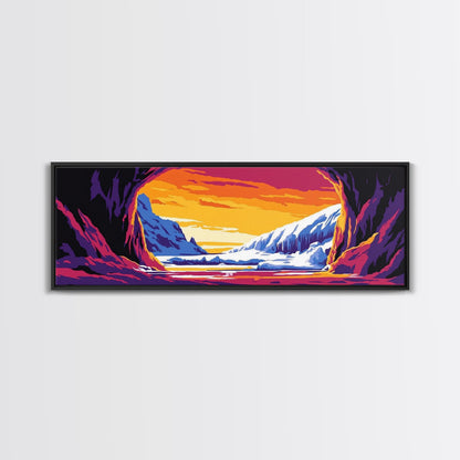 Arctic Cave, Winter Landscape, Nature Escape, Mountain Snow, Chill Tones, Adventure Vibes, Man Cave Art, Canvas Print