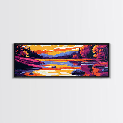 Cliffside Sunset, Dramatic Coast, Serene Waters, Canvas Print, Nature Wall Art, Vibrant Landscape, Boho Decor, Relaxing Atmosphere