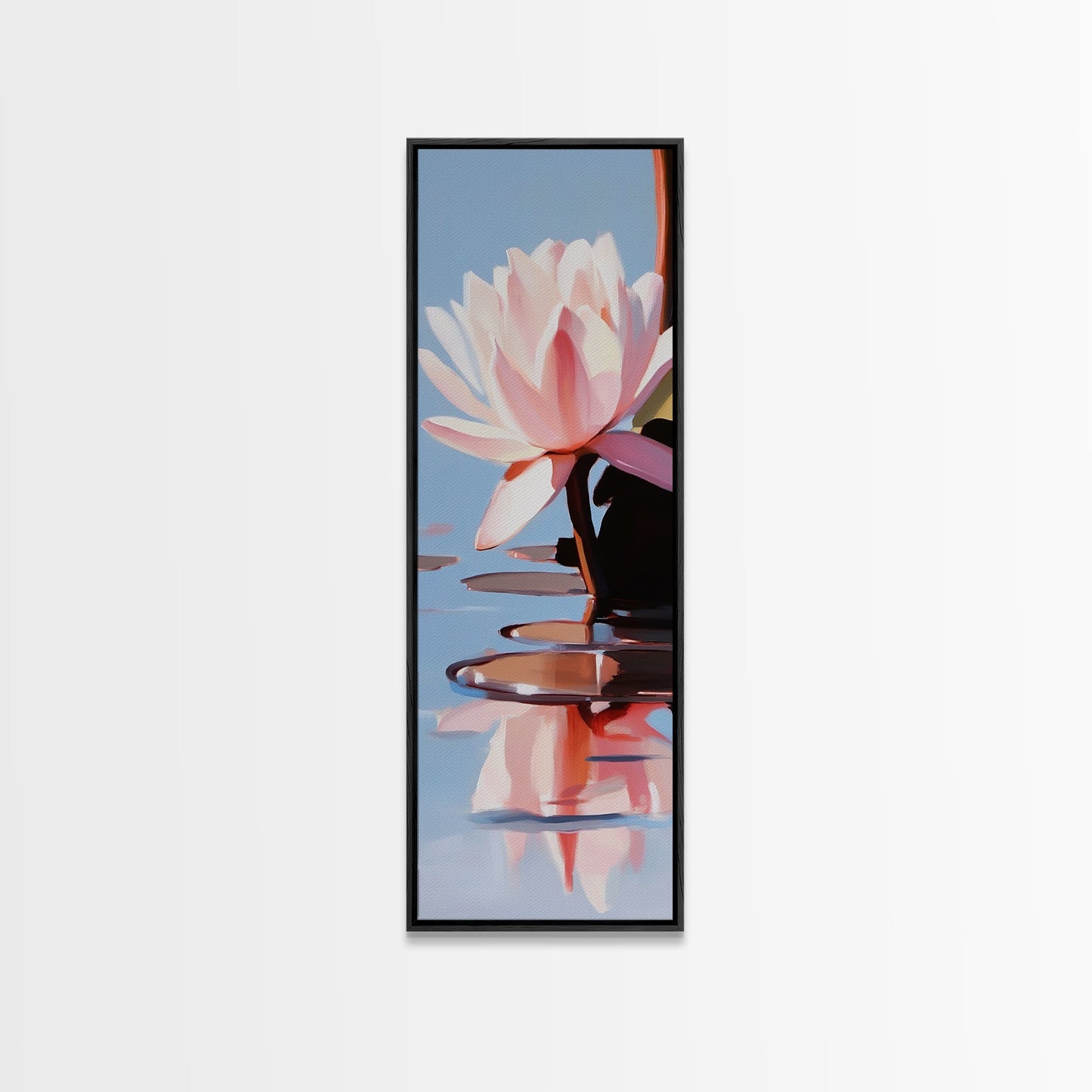 Water Lily, Floral Art, Botanical, Nature Wall Art, Zen Spa Decor, Minimalist Flower Painting, Bedroom Art, Canvas Print